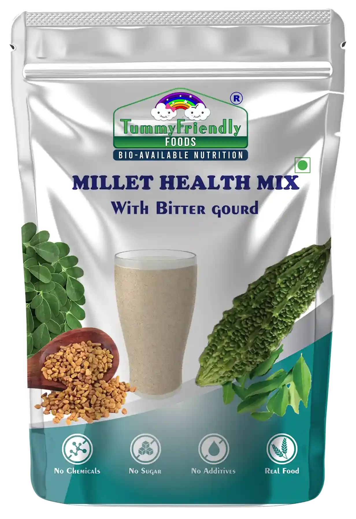 Tummyfriendly Foods Organic Millet Health Mix With Bitter Gourd, Methi Seeds, Moringa Leaves 800 G