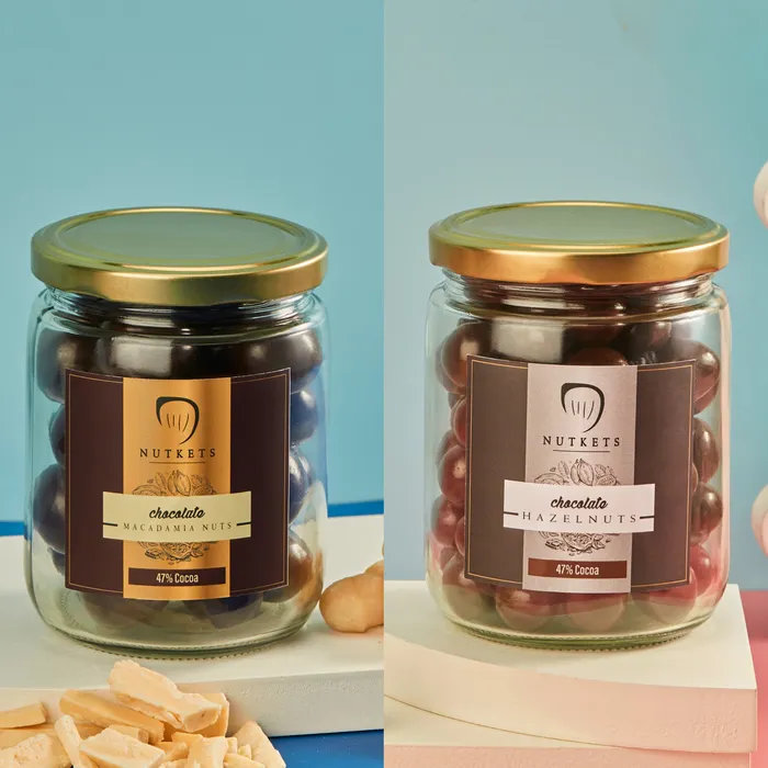 Gourmet Chocolate Macadamia & Hazelnuts COMBO Jars