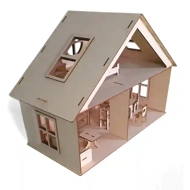 Doll house with set of 12 miniature furnitures for 3+ years