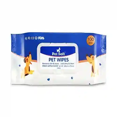 PSK PET MART Dog Grooming Wipes Pet Wipes Shih tzu Grooming Wipes,Extra Moist & Thick Grooming Puppy Wipes 100 Pcs Deodorizing and Hypoallergenic Fresh Wipes for Dogs & Cats