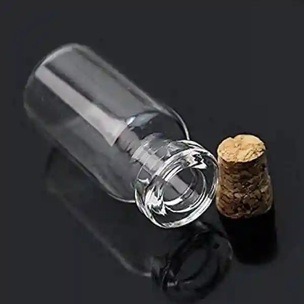Perfect Pricee Lovely Small Wish Bottle Tiny Clear Empty Wishing Glass Message Vial with Cork Stopper 1ml Mini Containers Bottle (3 Cm) - 12 Pcs