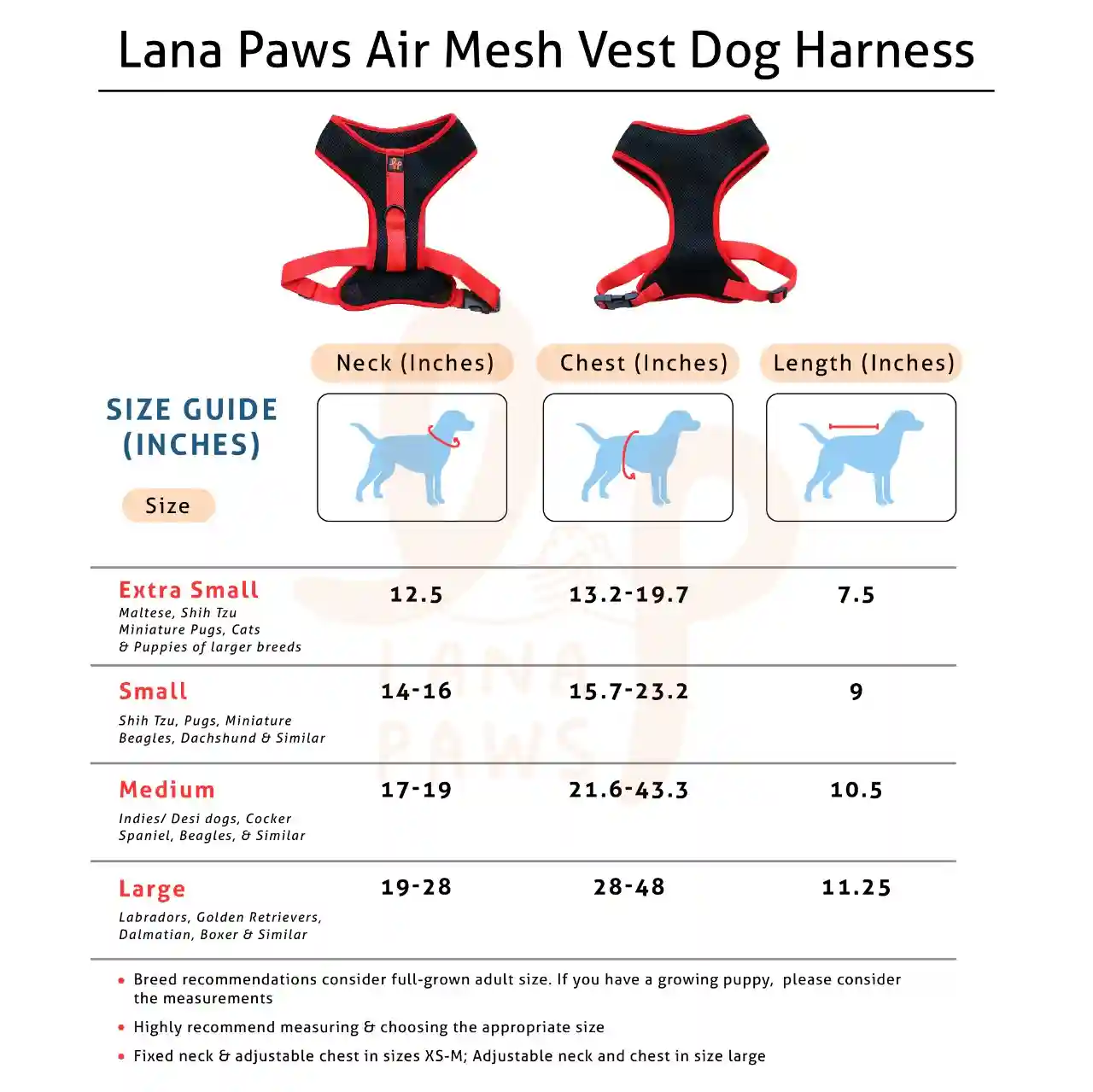Air-Mesh Padded Black Vest Harness For Dogs - Small