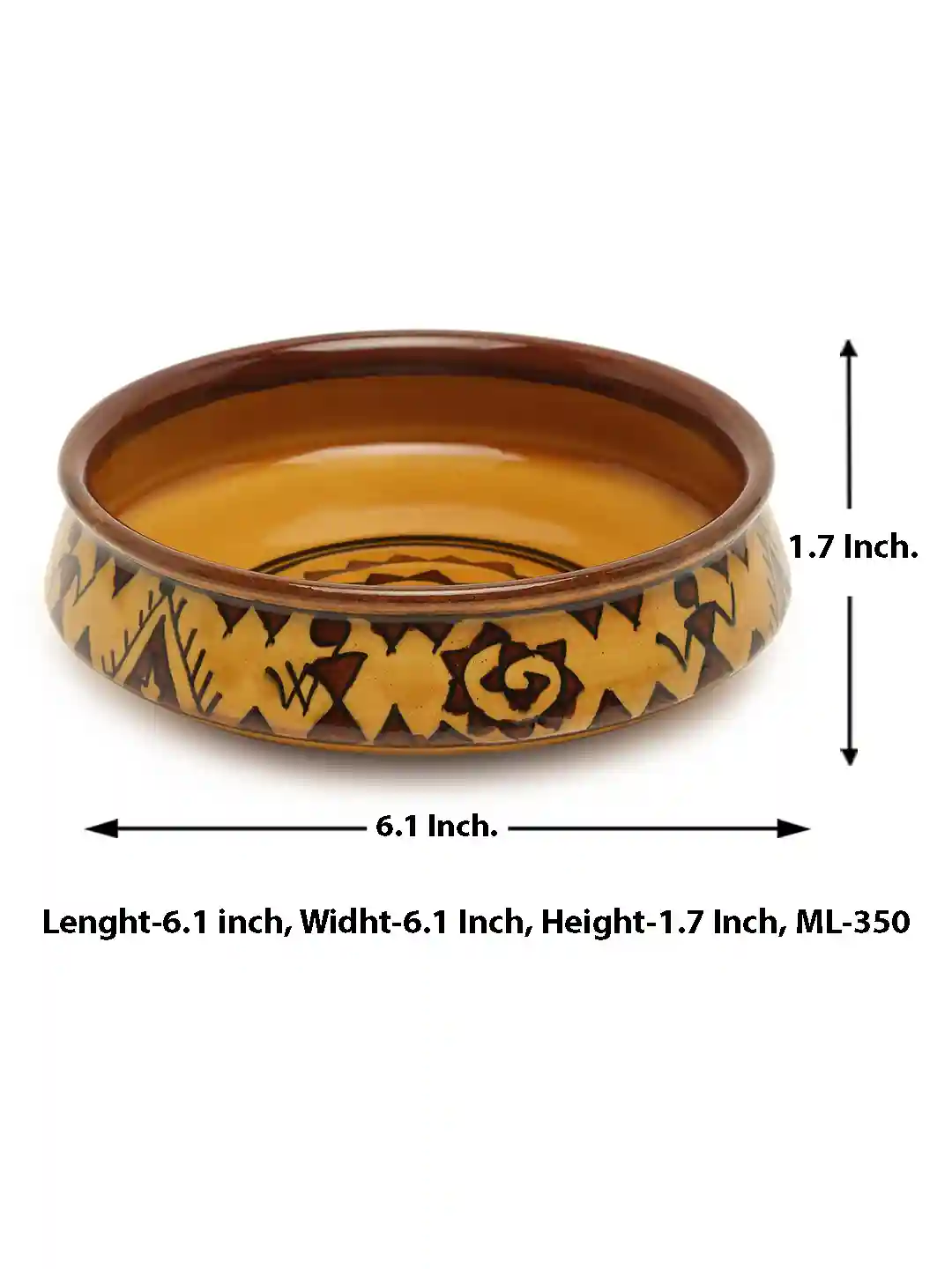 Shilpkara "The Madhubani Tales" Hand Painted Ceramic Serving Donga Dinner Set - Set of 3