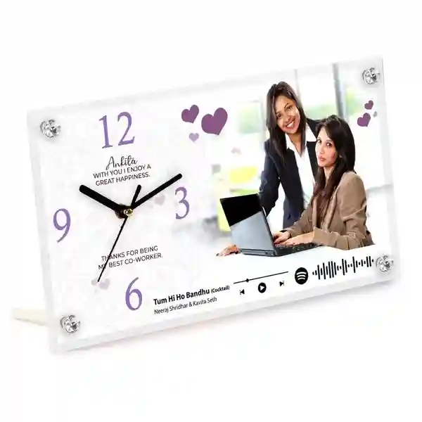 Customised Spotify Music Printable Photo Glass Clock
