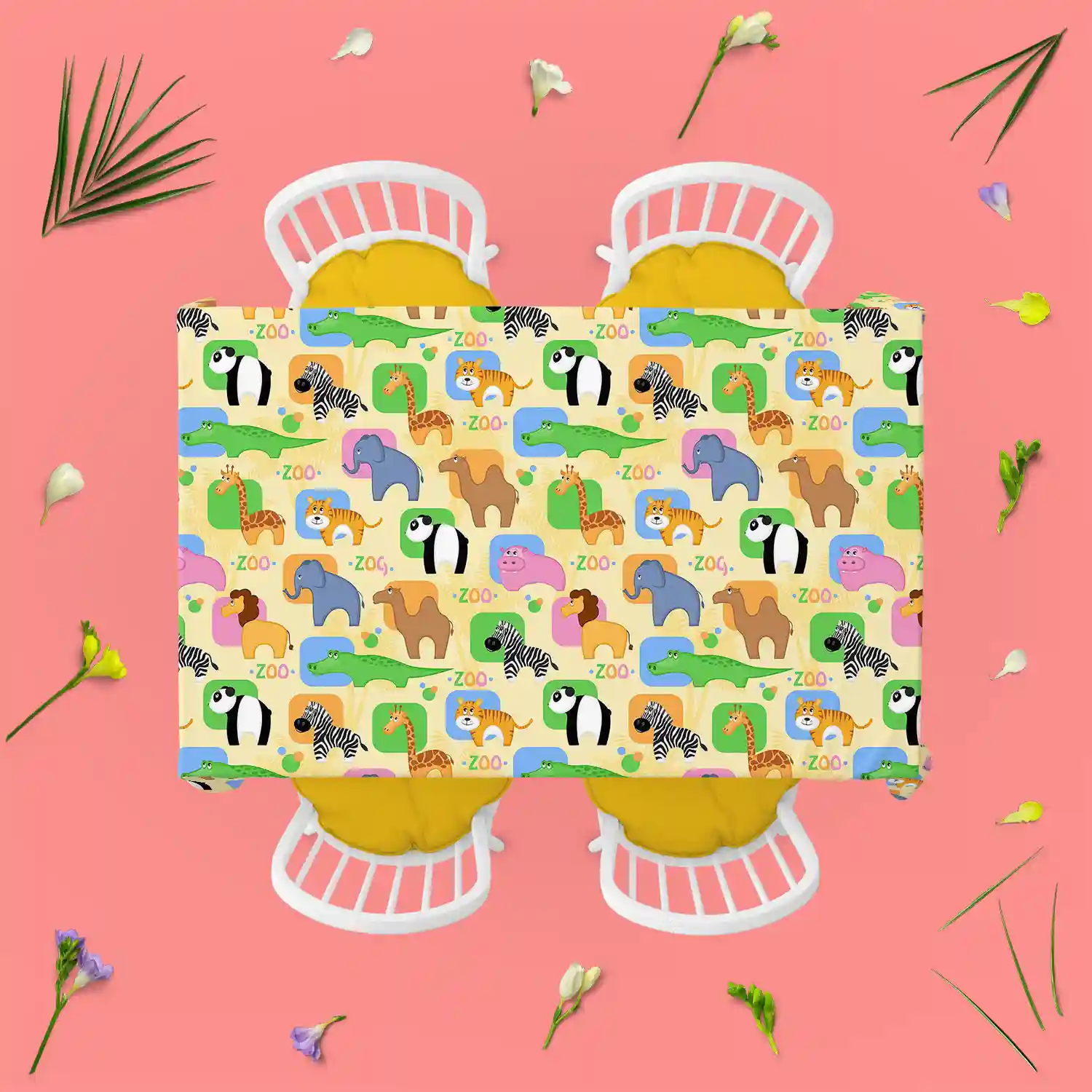 ArtzFolio African Animals D1 | Table Cloth Cover for Dining & Center Table