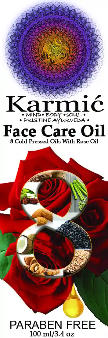 Karmic Pure & Natural Face Care Rose Oil with 8 Cold Pressed Oils with Rose - 100 Ml