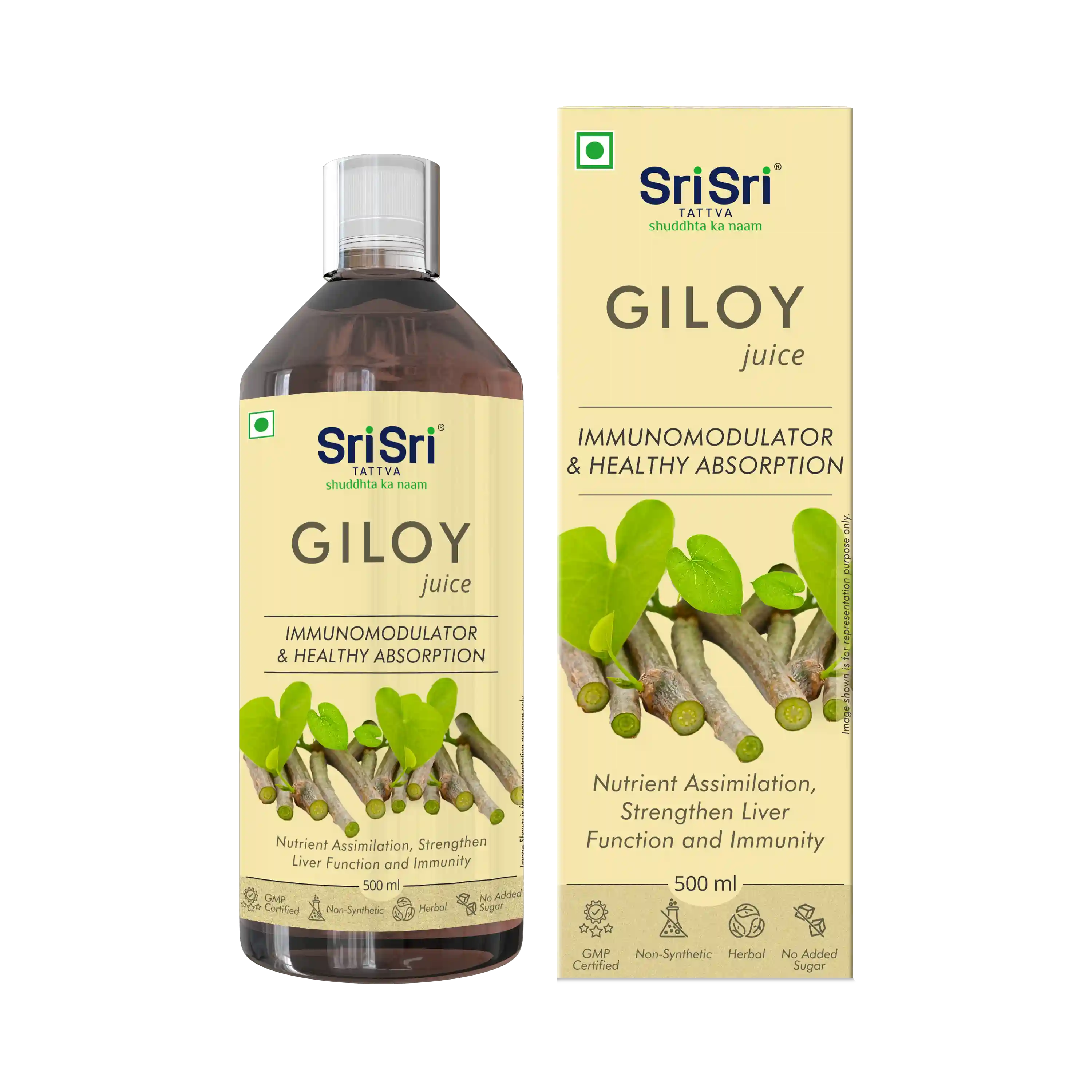 Sri Sri Tattva Giloy Juice | Enhances Memory, Improves Health | 500 Ml