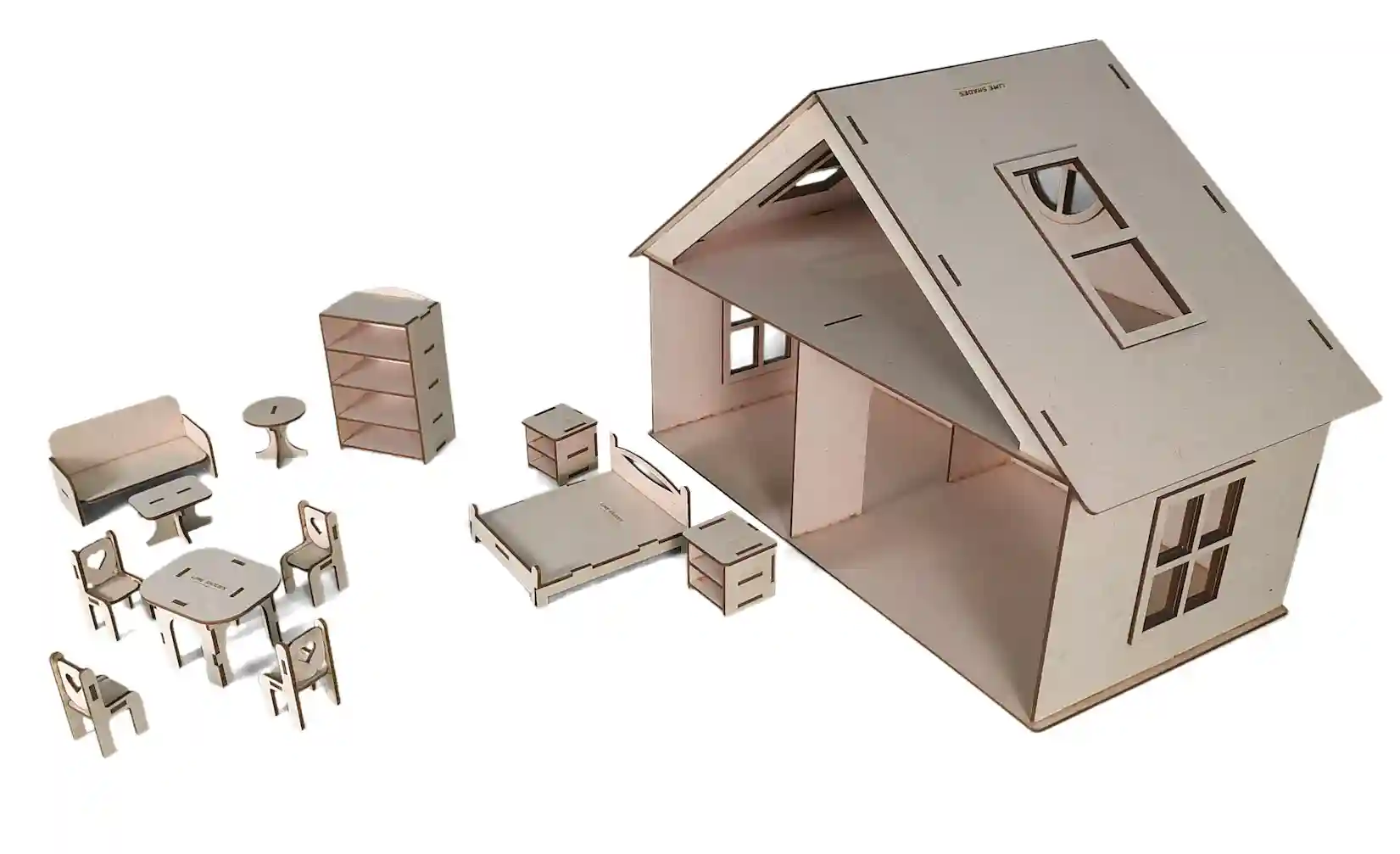 Doll house with set of 12 miniature furnitures for 3+ years