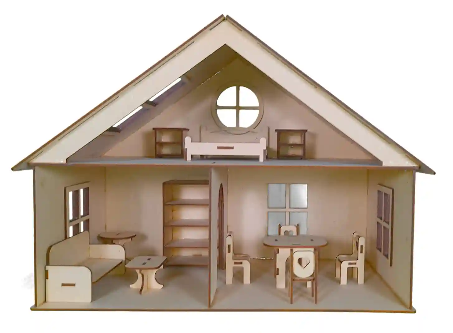 Doll house with set of 12 miniature furnitures for 3+ years