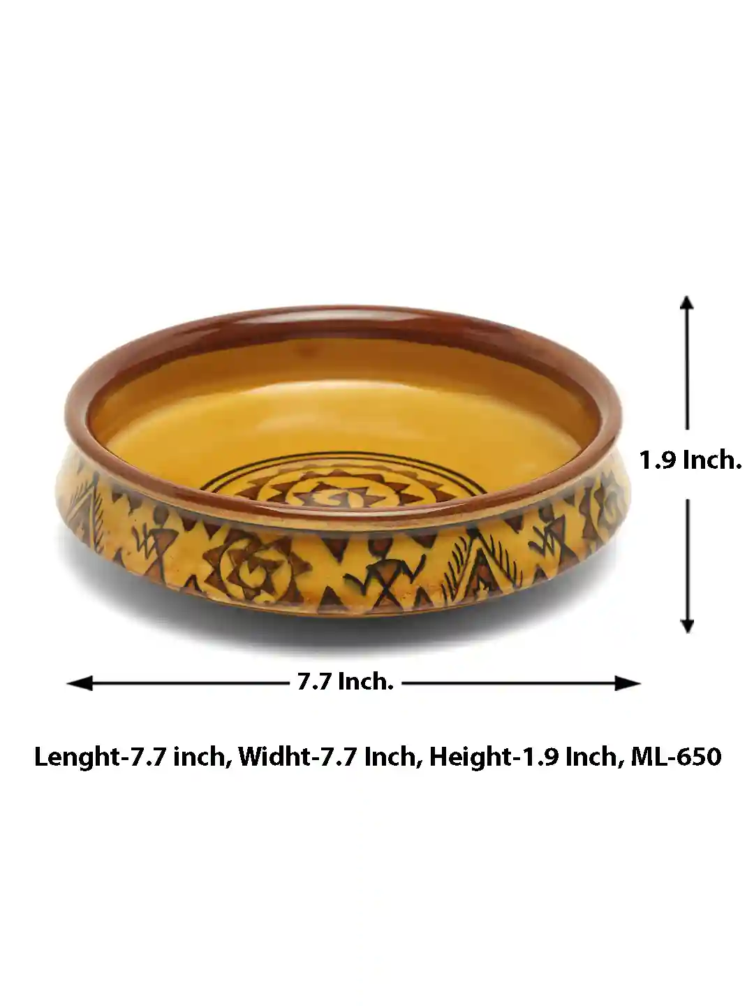 Shilpkara "The Madhubani Tales" Hand Painted Ceramic Serving Donga Dinner Set - Set of 3
