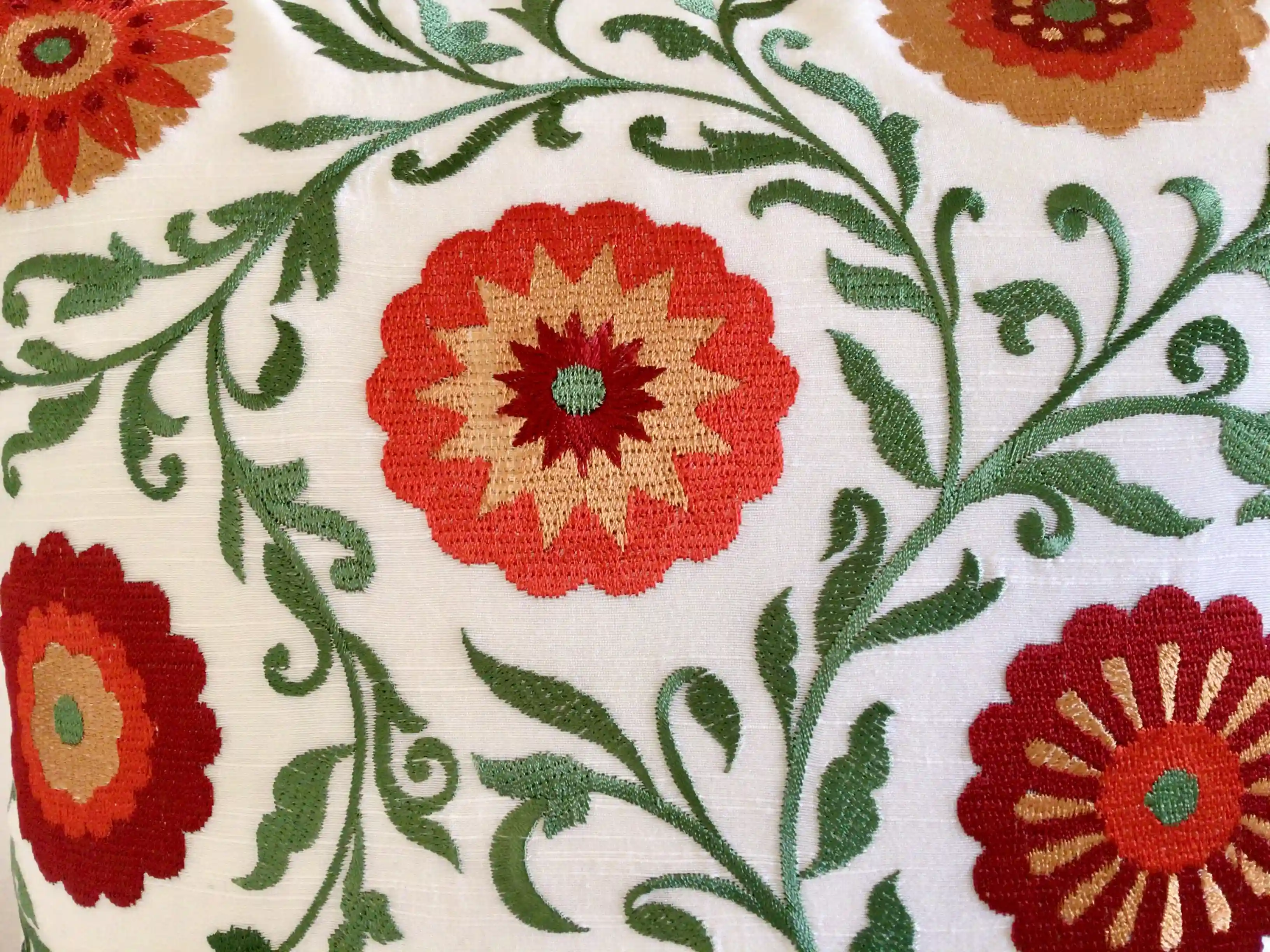 Shaan-e-Gulmarg-  Embroidered Cotton Silk Cushion Cover- Multicolor- Set of 2