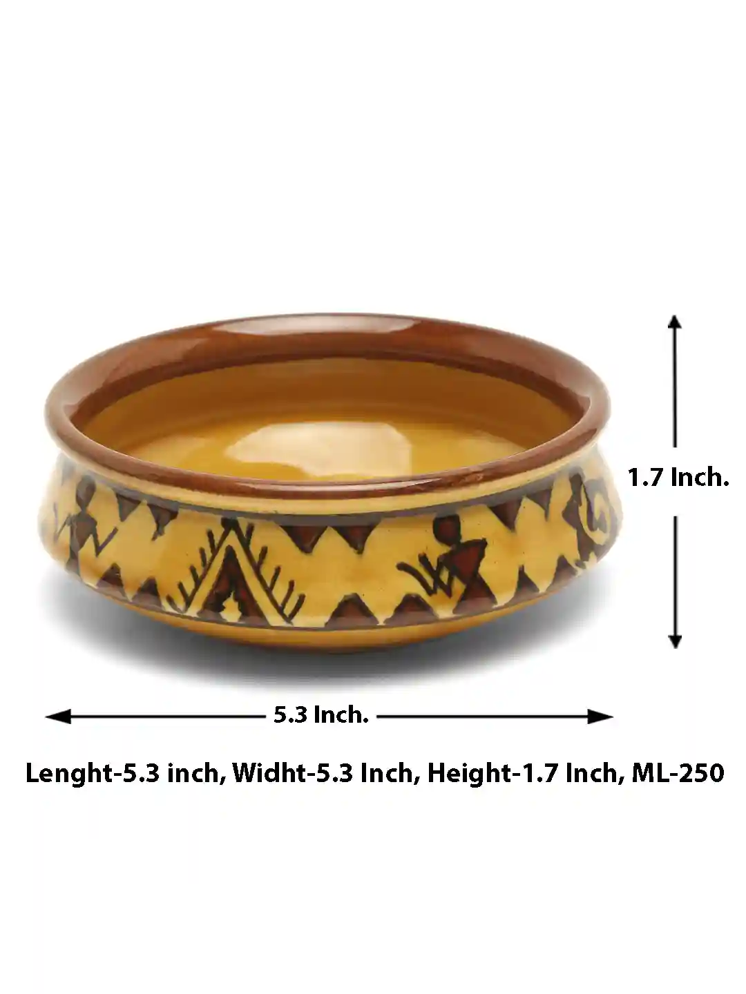 Shilpkara "The Madhubani Tales" Hand Painted Ceramic Serving Donga Dinner Set - Set of 3