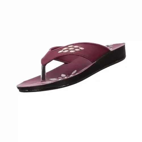FLITE 64 Ladies Flip Flop  Comfortable And Light Weight - Maroon Beige