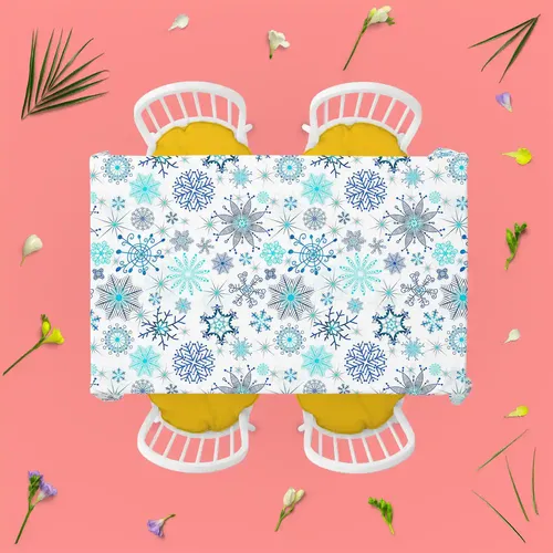 ArtzFolio Christmas Snowflakes D1 | Table Cloth Cover for Dining & Center Table