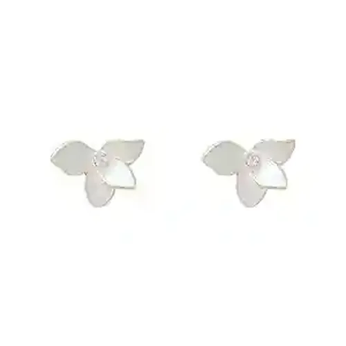 Off White Floral Stud Earring