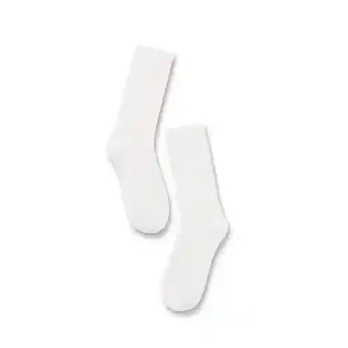 Hexafun Unisex Crew Length Socks - 100% Organic Pure Soft Cotton | Designer & Trendy Socks | Suitable for Daily Use | Airy Comfort | Free Size | Soft On Skin | Pack of 1 | Milky White