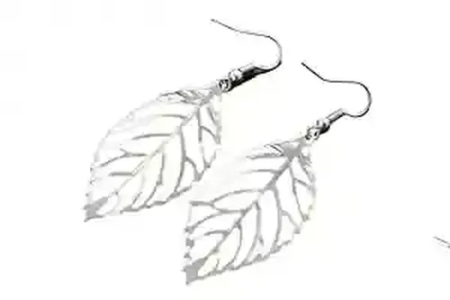 Leaf Shaped Silver Plated Earring