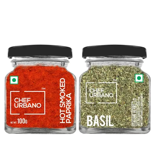 Chef Urbano Combo of Smoked Paprika Hot 100g & Basil 40g