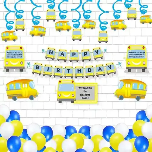 Untumble Wheels On A Bus Swirls Party Pack - Set Of 54 Pcs