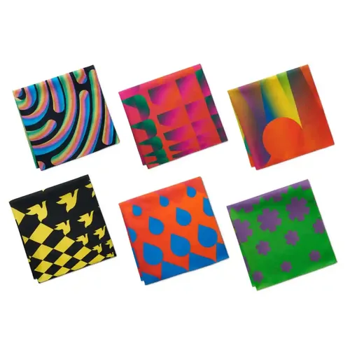 Hexafun 100% Organic Soft Cotton Abstract Design Handkerchiefs | Multicolor & Trendy Printed Hanky Designs | Soft & Breathable Fabric