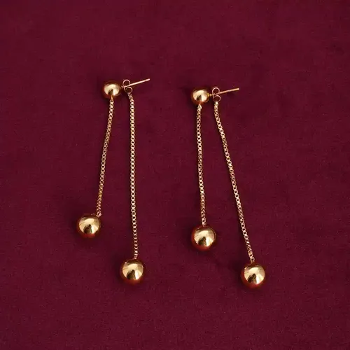 Palmonas Front Rear Drop Earrings For Womens - Waterproof & Anti-Tarnish