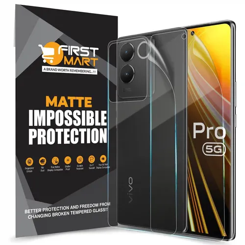 FIRST MART Screen Protector for Vivo T2 Pro 5G - Front and Back Nano Fiber Unbreakable Membrane Case Friendly Full Edge to Edge Screen Coverage & Installation Kit (Matte)