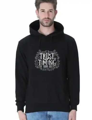 Trust the timing of your life - Unisex hooded sweatshirt - hoodie - Black