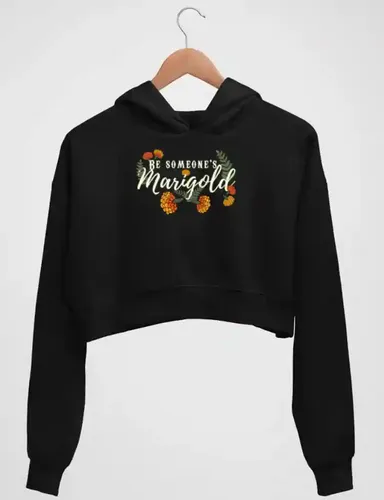 Be someone's Marigold - Women's crop hoodie - Black