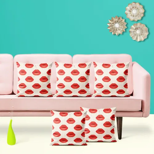ArtzFolio Red Lips | Decorative Cushion Cover for Bedroom & Living Room