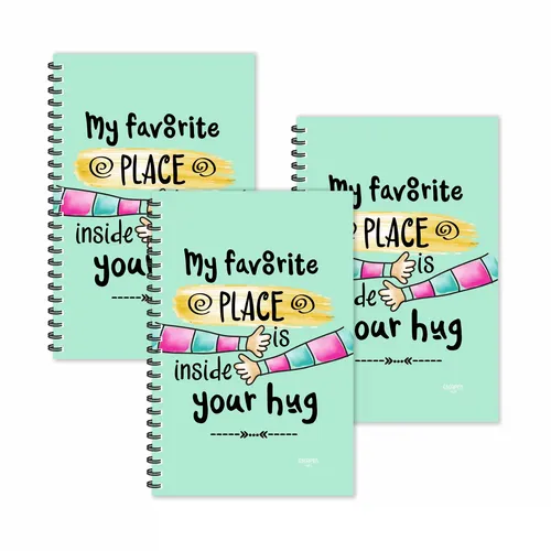 My Favourite Place Is Inside Your Hug Ruled Diaries - Pack Of 3