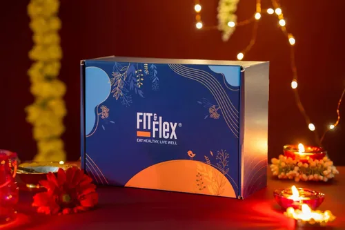 Fit & Flex Healthy Diwali Gift Box Assorted Pack of Premium Snacks (Granola, Muesli, Chocolates & Namkeen) - As Seen on Shark Tank India