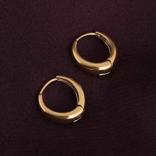 Palmonas 18K Gold Plated Golden Crescent Hoop Earrings For Womens Waterproof & Anti-Tarnish