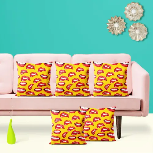 ArtzFolio Lips D2 | Decorative Cushion Cover for Bedroom & Living Room
