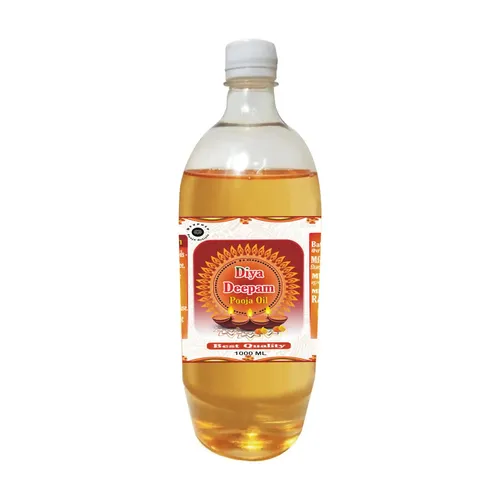 Devpusp - Diya Deepam Pooja Oil - 1000ML for Chola Poojan, Hawan, Akhandjyot, MATA Poojan, Hindu Religious Ceremony and Hawan Grahpravesh- 1000ML