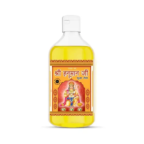 Devpusp- Shri Hanuman Ji Pooja Oil - 1000ML for Special Hanuman Ji Pooja & Chola Poojan, Hindu Religious Ceremony and Lamp Diya for Hawan Pooja - 1000ML