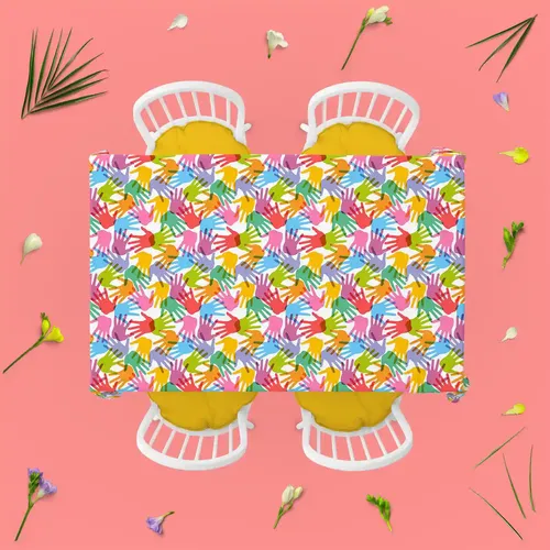 ArtzFolio Handprint | Table Cloth Cover for Dining & Center Table