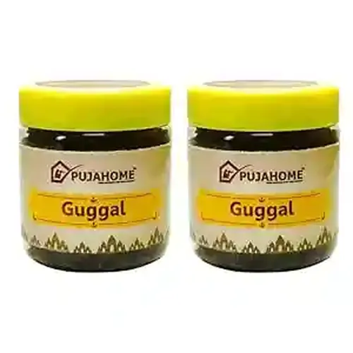 Pujahome Commiphora Guggal for Puja Dhoop Dhuni or Hawan (80 gram Box x 2)