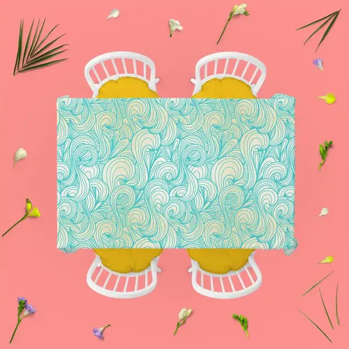 ArtzFolio Swirls | Table Cloth Cover for Dining & Center Table
