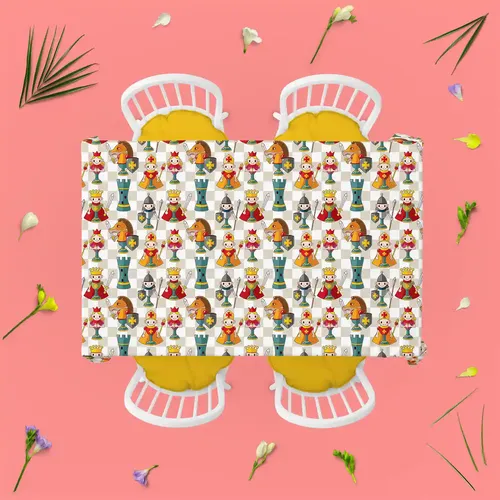 ArtzFolio Cartoon Chess | Table Cloth Cover for Dining & Center Table