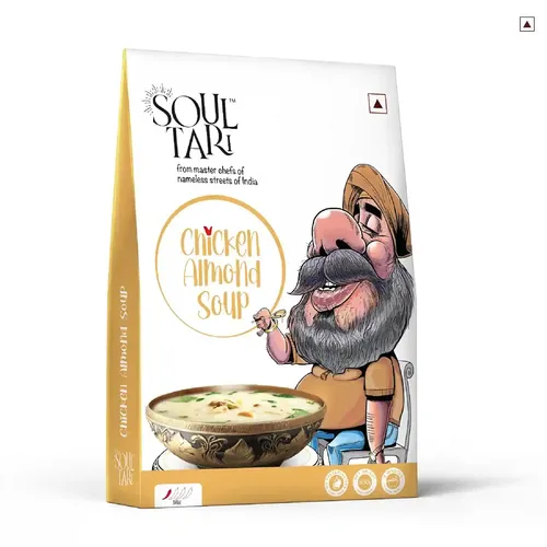 SoulTari Ready to Eat Chicken Almond Soup | Just Heat and Eat | The Ultimate Comfort Food | No Preservatives Or Additives | 350 Gram | Pack of 1 |Freebie: Butter Garlic Rice