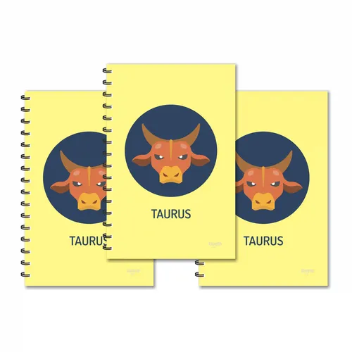 Taurus Zodiac Designer Ruled Diaries - Pack Of 3