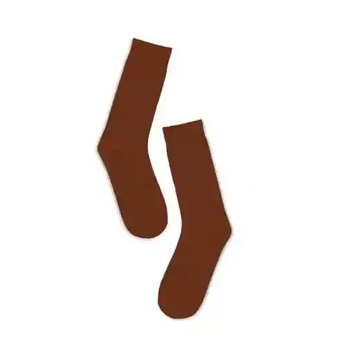 Hexafun Unisex Crew Length Socks - 100% Organic Pure Soft Cotton | Designer & Trendy Socks | Suitable for Daily Use | Airy Comfort | Free Size | Soft On Skin | Pack of 1 | Rusty Brown