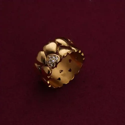 Palmonas Gold Hearts Band Ring For Womens (Size- 7) - Waterproof & Anti-Tarnish