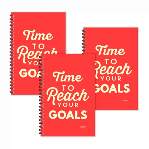 Time to Reach Your Goals Motivational Ruled Diaries - Pack Of 3