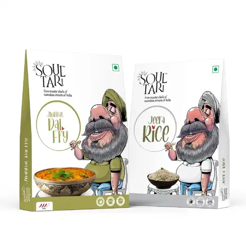 SoulTari Combo of Ready to Eat Jhannat Dal Fry and Jeera Rice | 300 Gms+250 Gms | finger-Licking Delicious Meal Ready In Minutes | Just Heat and Eat | Pack of 2