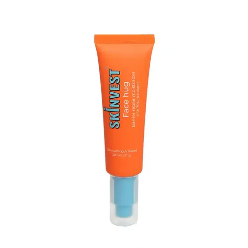 SKINVEST Face Hug Barrier Repair Moisturizer with 70% Rice Water | Deep Hydration, Skin Barrier Repair & Brightening | Ceramides, Peptides & Niacinamide | Overnight Sleeping Mask | Lightweight | 50ml
