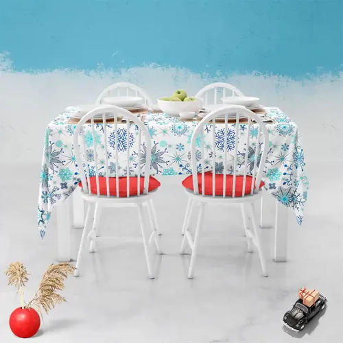 ArtzFolio Christmas Snowflakes D1 | Table Cloth Cover for Dining & Center Table