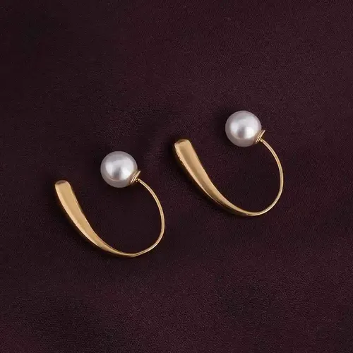 Palmonas 18K Gold Plated Pearl Hook Earrings For Womens Waterproof & Anti-Tarnish