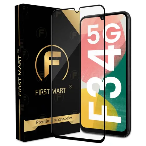 FIRST MART Premium Tempered Glass for Samsung Galaxy F34 5G / Samsung A34 5G / Samsung M34 5G with Edge to Edge Coverage and Easy Installation Kit, Pack of 1