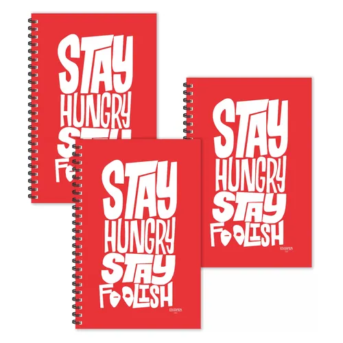 Stay Hungry Stay Foolish Quotes Ruled Diaries - Pack Of 3